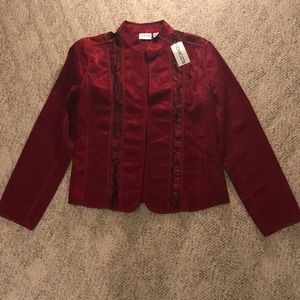 NWT Chico’s Burgundy jacket sz 8